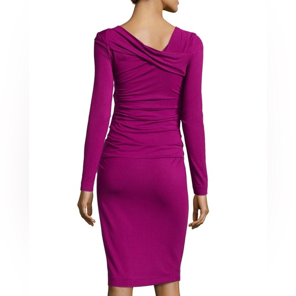 Diane von Furstenberg Lotus Berry Bentley Ruched Wrap-Style Dress - Size… - Picture 2 of 9